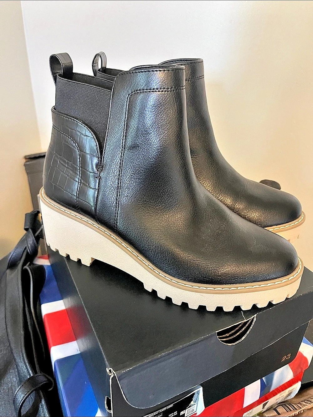 Black Platform Ankle Boots US 9 Like New
